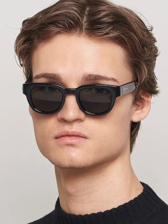 NWT Saint Laurent SL675 001 Black Round Unisex Sunglasses main image 4